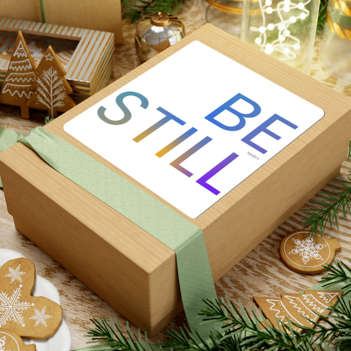 Minimalist 'Be Still' Inspirational Kiss-Cut Stickers, Motivational Laptop Decals, Calm Decor, Mindfulness Gifts, Peaceful Reminders