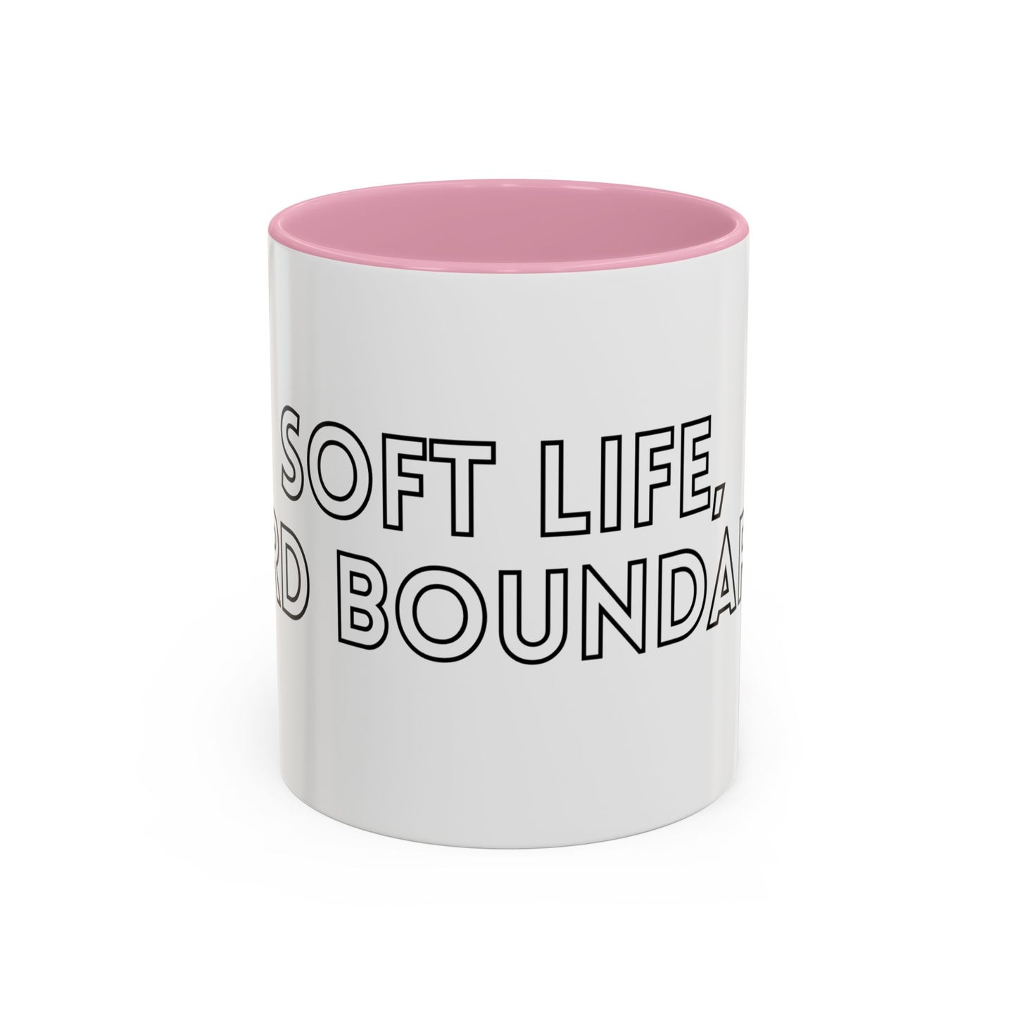 Colorful Boundary-Setting Mug - Soft Life, Hard Boundaries | Gift for Self-Care, Wellness, Motivation, Friendships, Inspirational Quotes