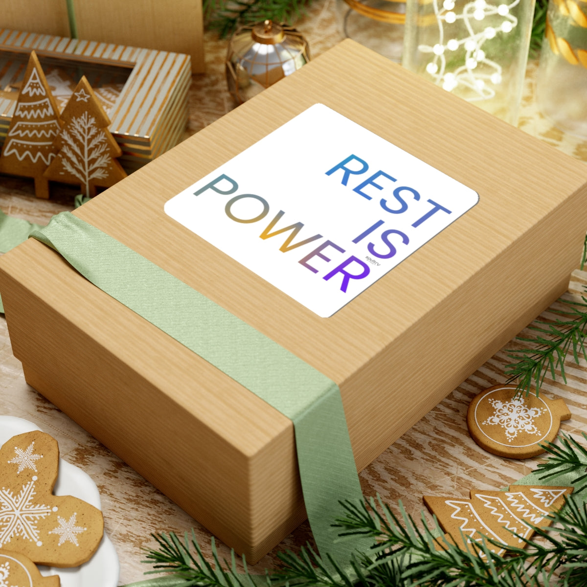 Empowering Kiss-Cut Stickers, Motivational Laptop Decals, Self-Care Gifts, Rest Is Power Sticker, Inspirational Home Decor