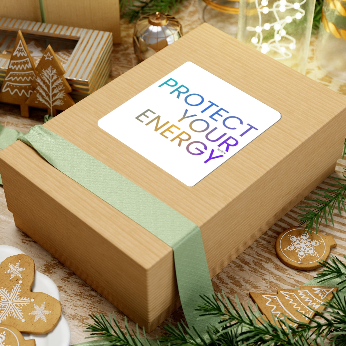 Protect Your Energy Kiss-Cut Stickers | Motivational Vinyl Stickers for Laptops, Water Bottles, Journals, Gift for Positivity Lovers
