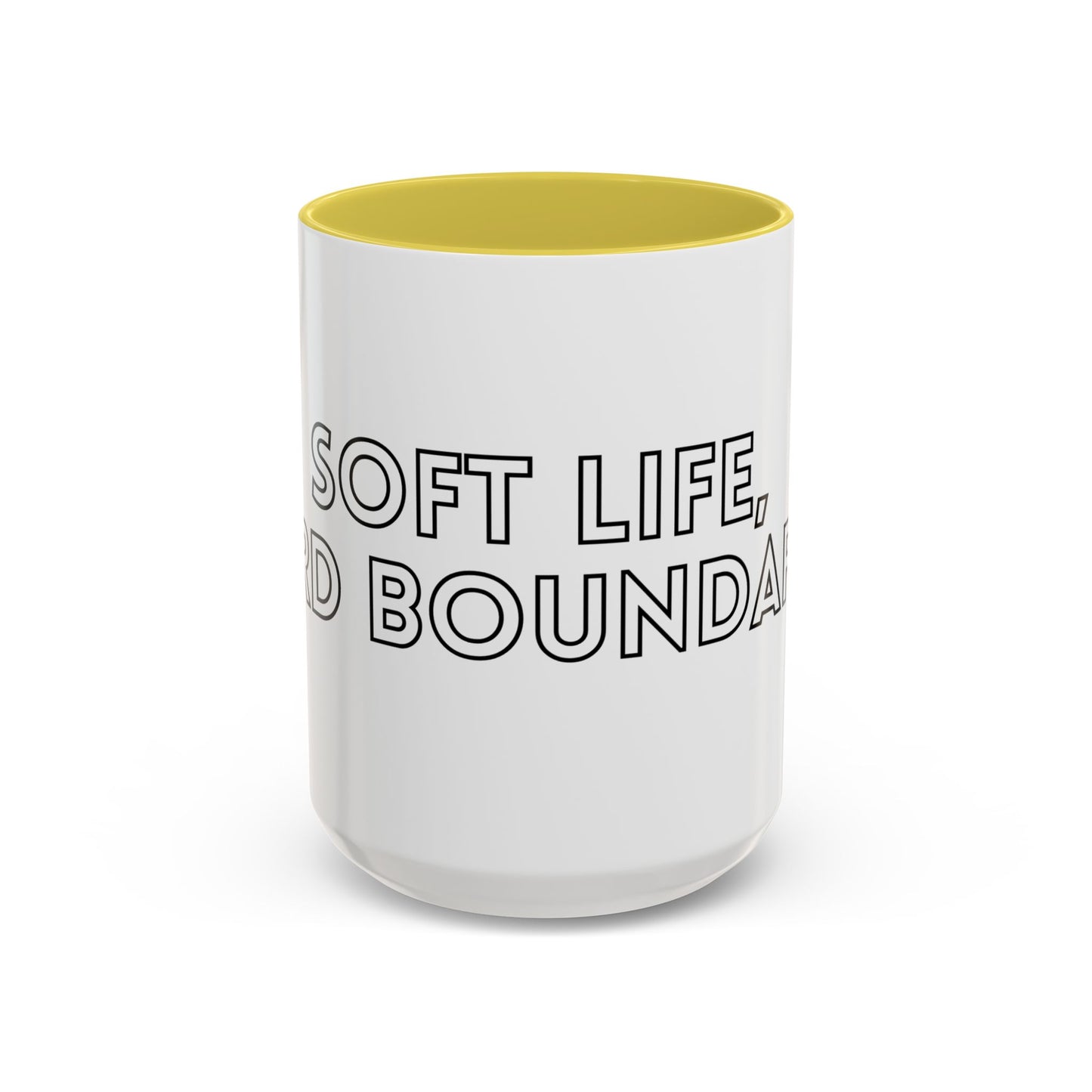 Colorful Boundary-Setting Mug - Soft Life, Hard Boundaries | Gift for Self-Care, Wellness, Motivation, Friendships, Inspirational Quotes