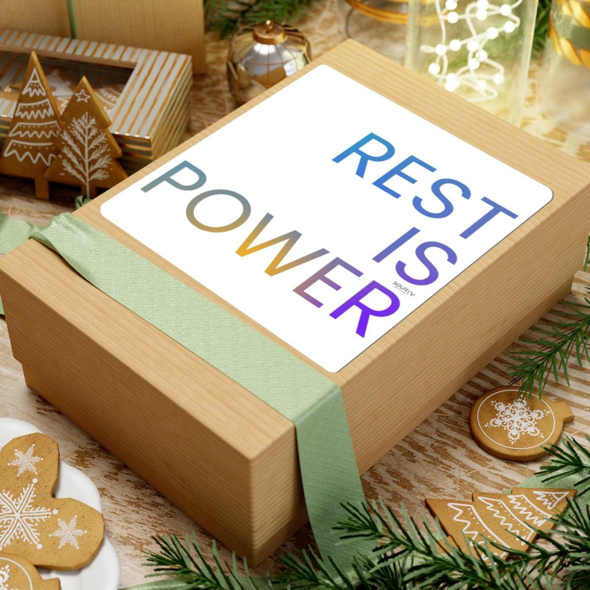 Empowering Kiss-Cut Stickers, Motivational Laptop Decals, Self-Care Gifts, Rest Is Power Sticker, Inspirational Home Decor