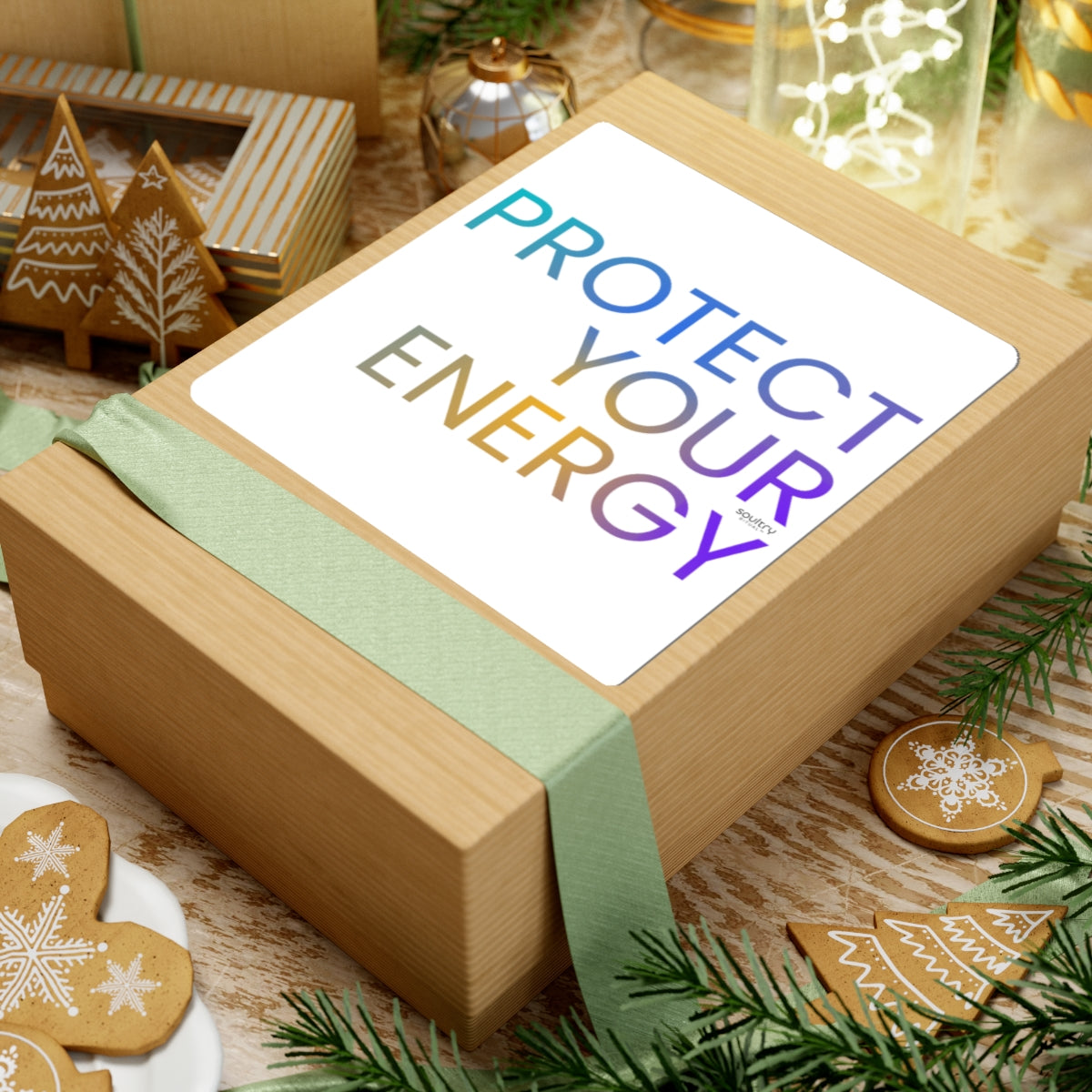 Protect Your Energy Kiss-Cut Stickers | Motivational Vinyl Stickers for Laptops, Water Bottles, Journals, Gift for Positivity Lovers