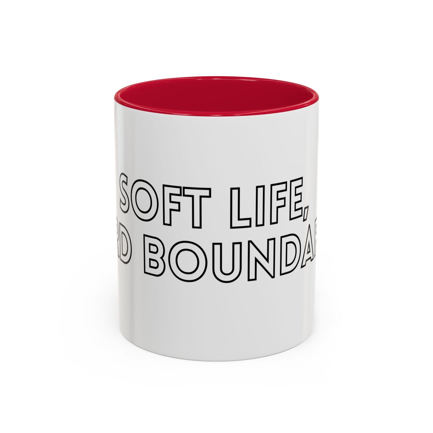Colorful Boundary-Setting Mug - Soft Life, Hard Boundaries | Gift for Self-Care, Wellness, Motivation, Friendships, Inspirational Quotes