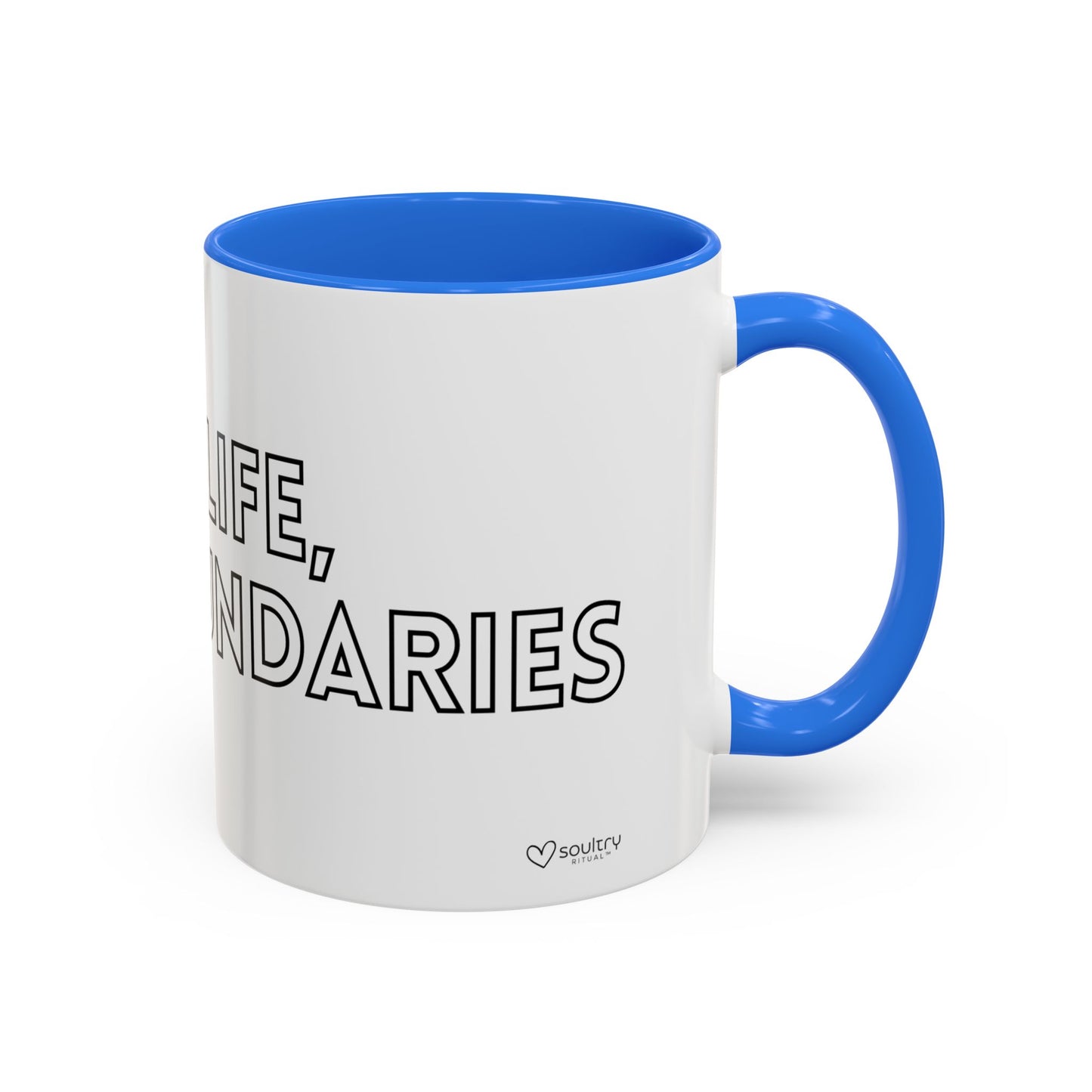 Colorful Boundary-Setting Mug - Soft Life, Hard Boundaries | Gift for Self-Care, Wellness, Motivation, Friendships, Inspirational Quotes