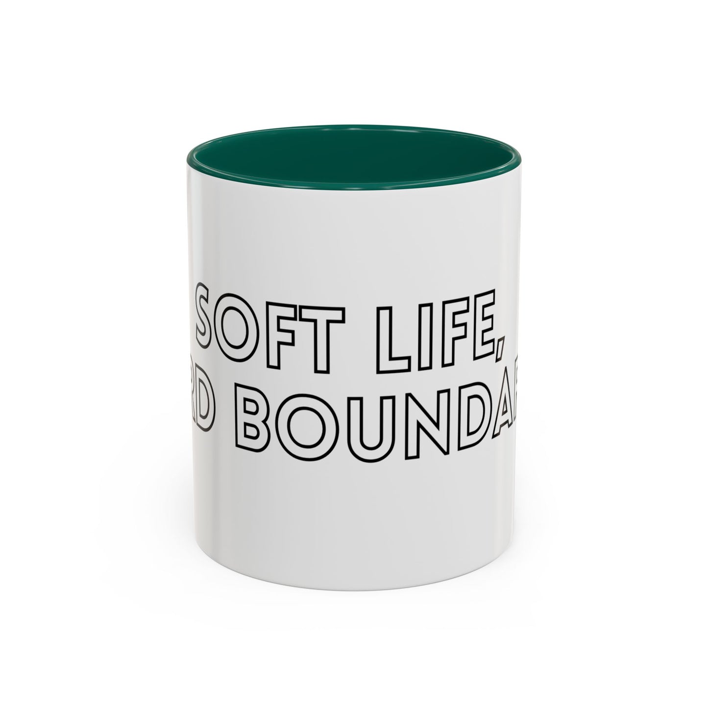 Colorful Boundary-Setting Mug - Soft Life, Hard Boundaries | Gift for Self-Care, Wellness, Motivation, Friendships, Inspirational Quotes