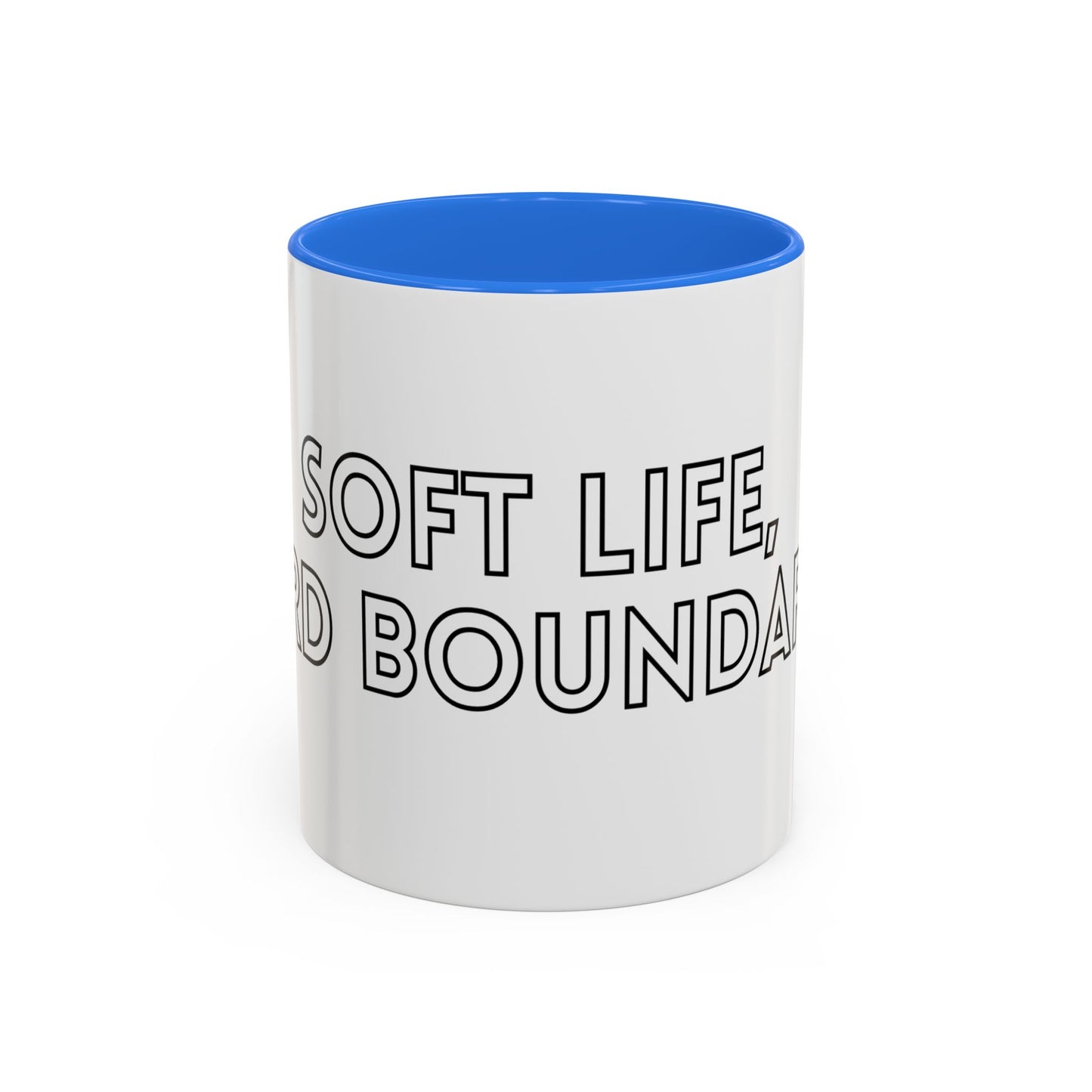Colorful Boundary-Setting Mug - Soft Life, Hard Boundaries | Gift for Self-Care, Wellness, Motivation, Friendships, Inspirational Quotes