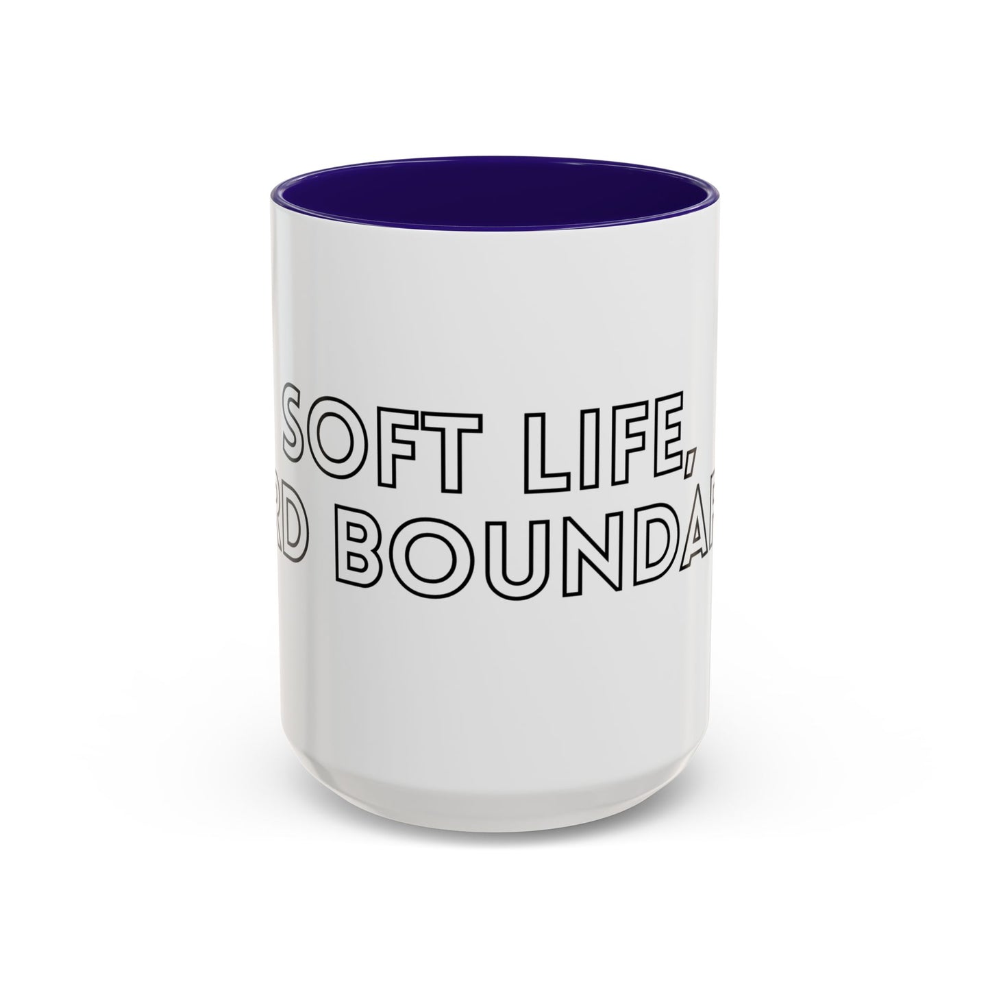 Colorful Boundary-Setting Mug - Soft Life, Hard Boundaries | Gift for Self-Care, Wellness, Motivation, Friendships, Inspirational Quotes