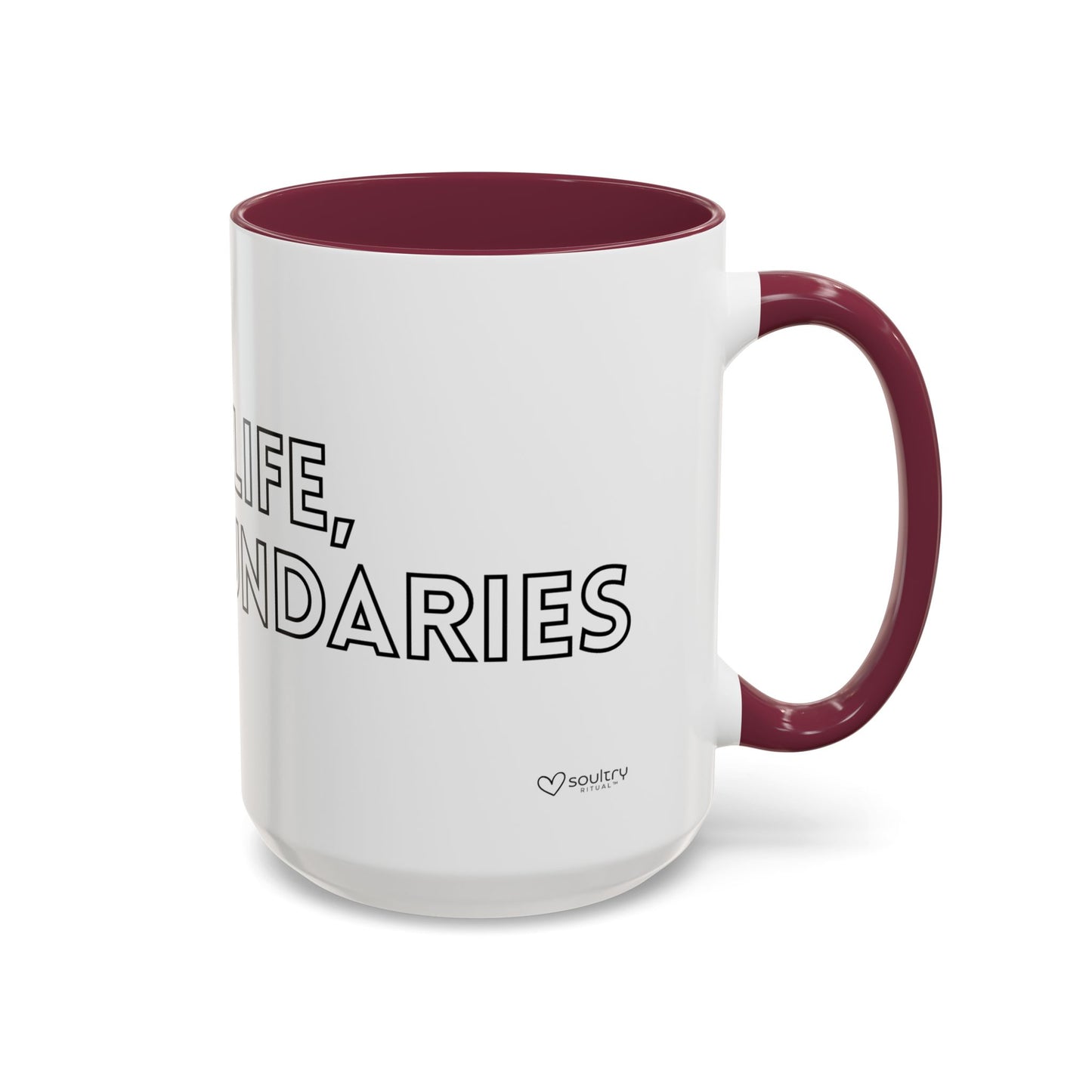 Colorful Boundary-Setting Mug - Soft Life, Hard Boundaries | Gift for Self-Care, Wellness, Motivation, Friendships, Inspirational Quotes
