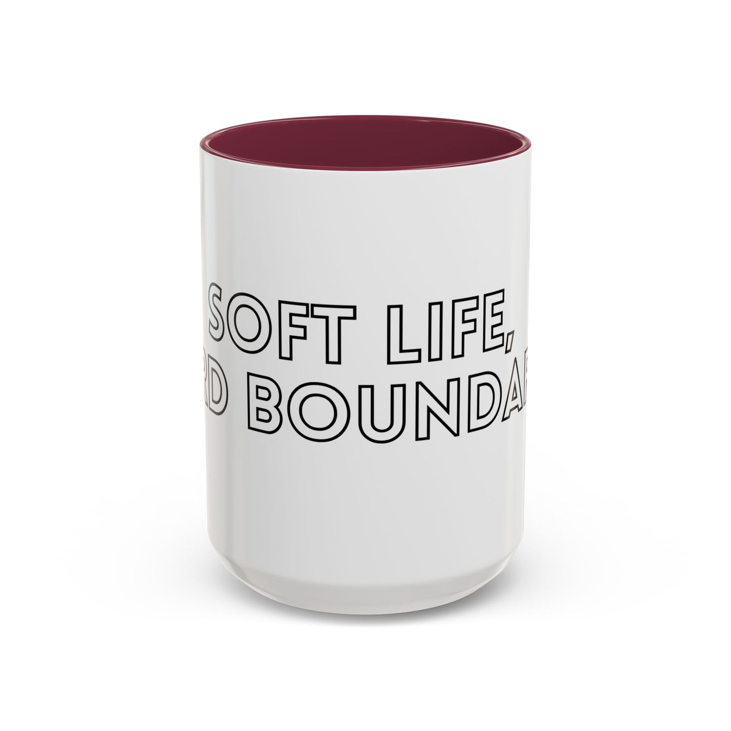 Colorful Boundary-Setting Mug - Soft Life, Hard Boundaries | Gift for Self-Care, Wellness, Motivation, Friendships, Inspirational Quotes