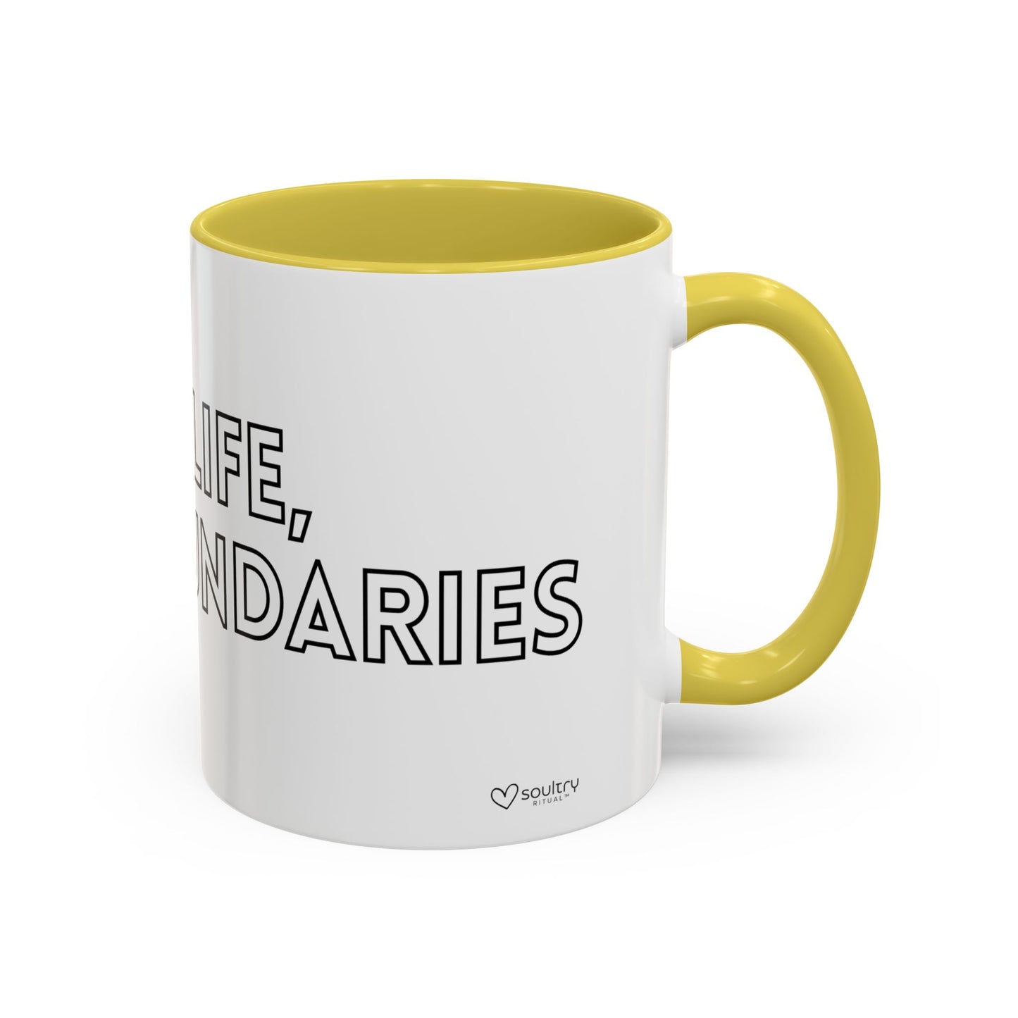 Colorful Boundary-Setting Mug - Soft Life, Hard Boundaries | Gift for Self-Care, Wellness, Motivation, Friendships, Inspirational Quotes