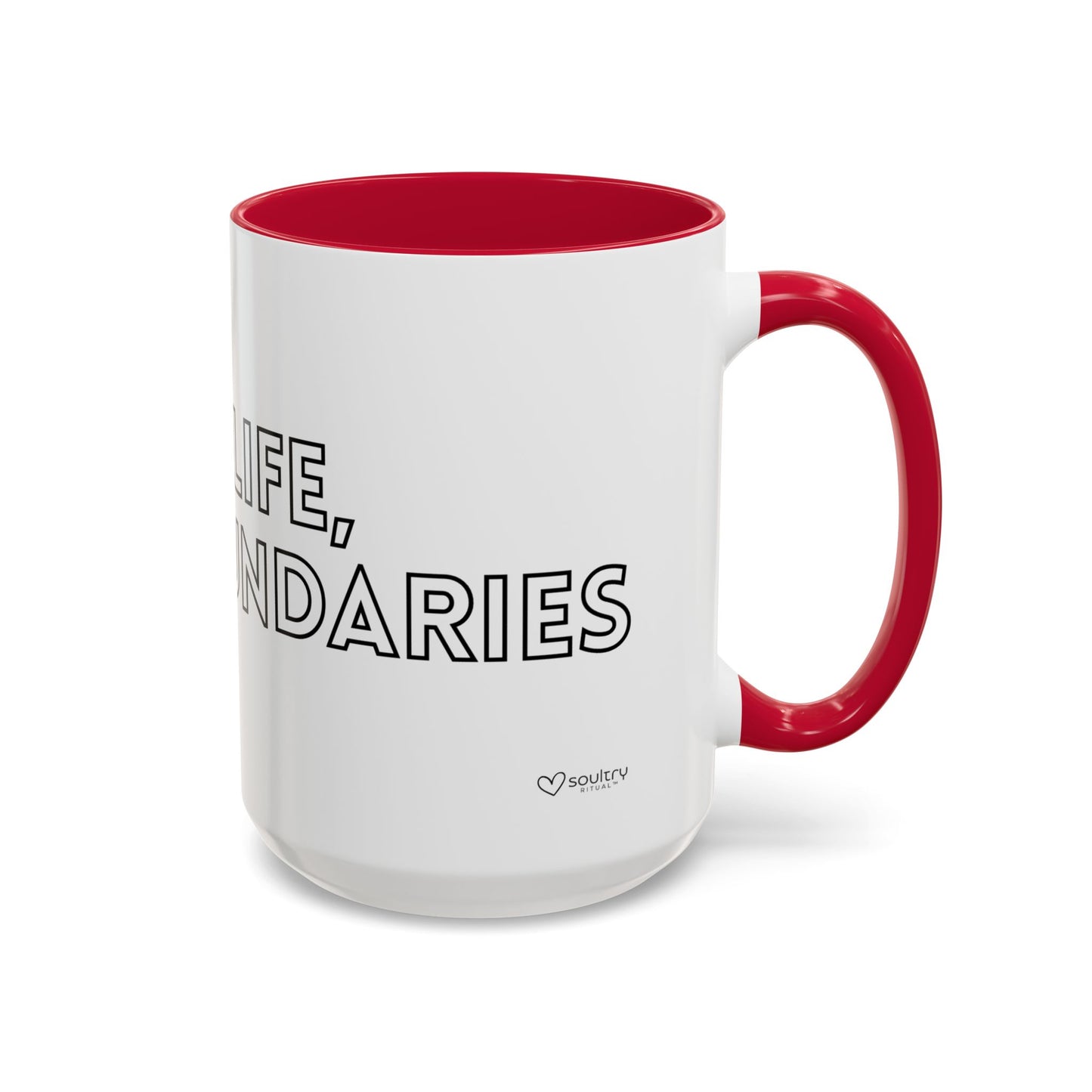 Colorful Boundary-Setting Mug - Soft Life, Hard Boundaries | Gift for Self-Care, Wellness, Motivation, Friendships, Inspirational Quotes