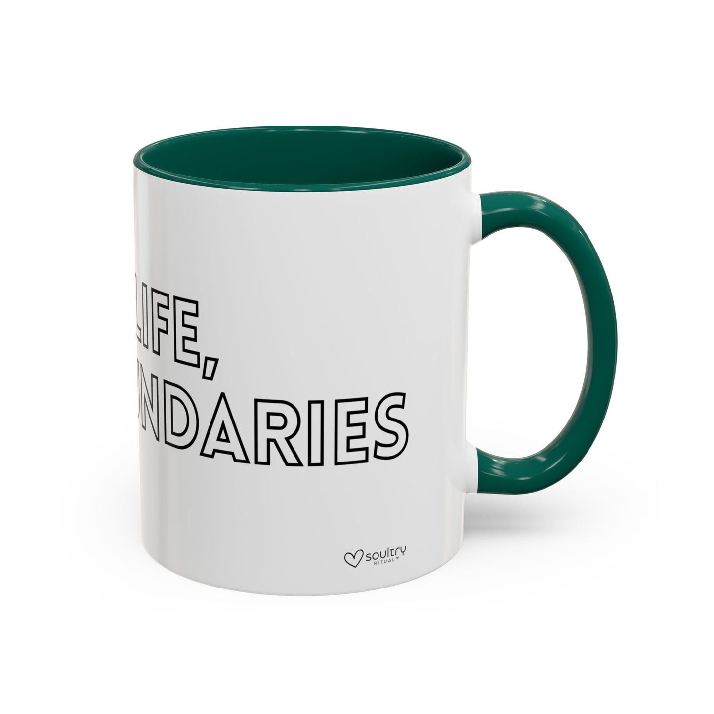 Colorful Boundary-Setting Mug - Soft Life, Hard Boundaries | Gift for Self-Care, Wellness, Motivation, Friendships, Inspirational Quotes