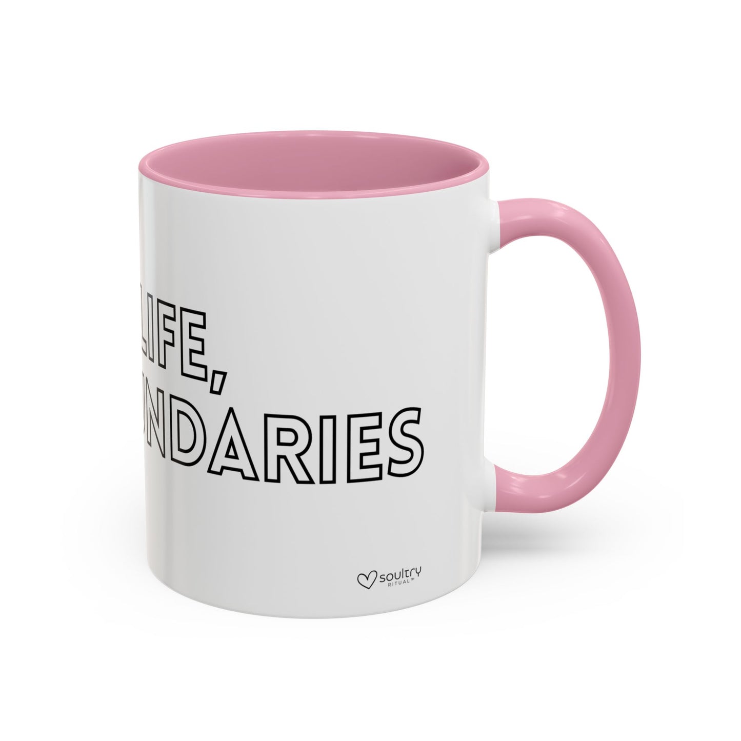 Colorful Boundary-Setting Mug - Soft Life, Hard Boundaries | Gift for Self-Care, Wellness, Motivation, Friendships, Inspirational Quotes