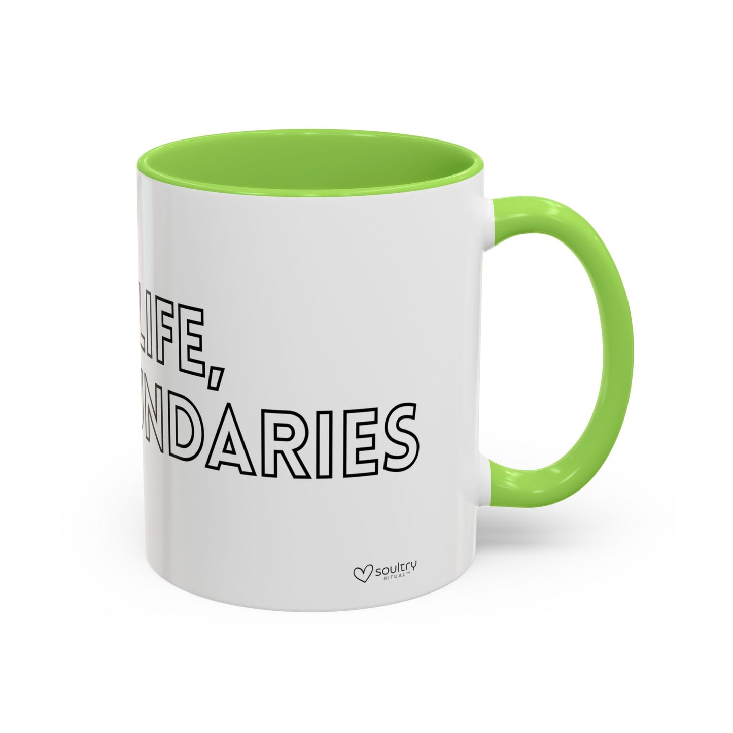 Colorful Boundary-Setting Mug - Soft Life, Hard Boundaries | Gift for Self-Care, Wellness, Motivation, Friendships, Inspirational Quotes