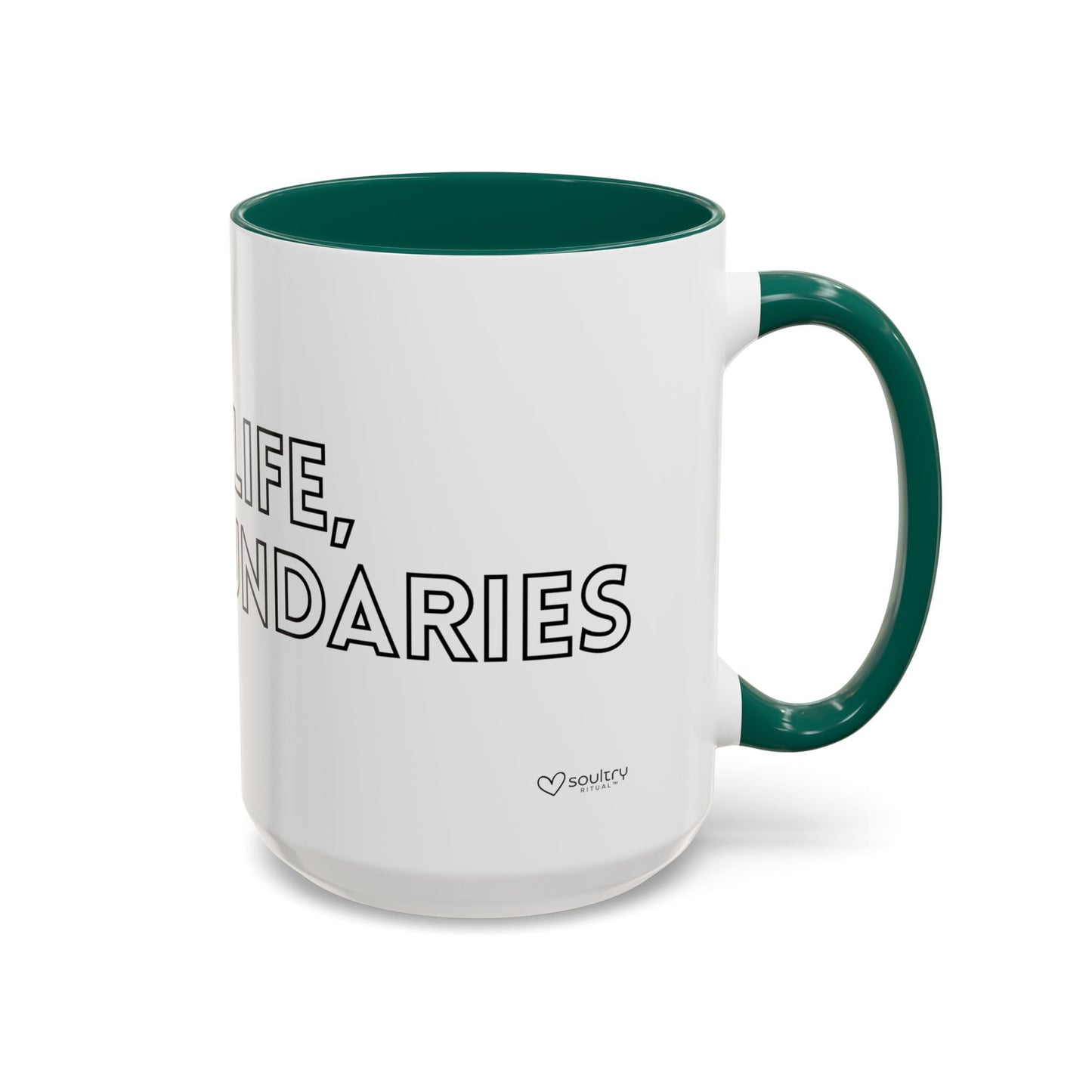 Colorful Boundary-Setting Mug - Soft Life, Hard Boundaries | Gift for Self-Care, Wellness, Motivation, Friendships, Inspirational Quotes