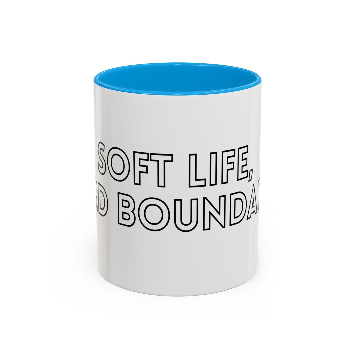 Colorful Boundary-Setting Mug - Soft Life, Hard Boundaries | Gift for Self-Care, Wellness, Motivation, Friendships, Inspirational Quotes
