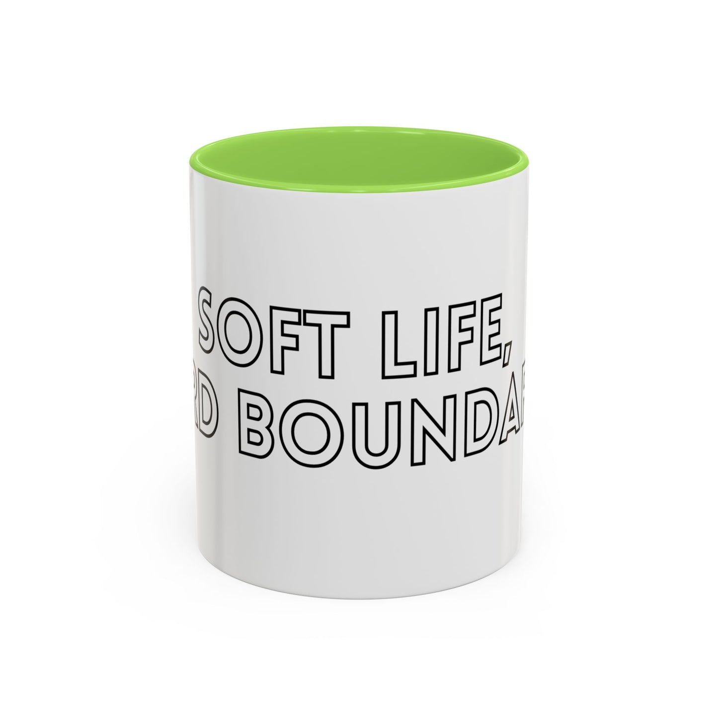 Colorful Boundary-Setting Mug - Soft Life, Hard Boundaries | Gift for Self-Care, Wellness, Motivation, Friendships, Inspirational Quotes
