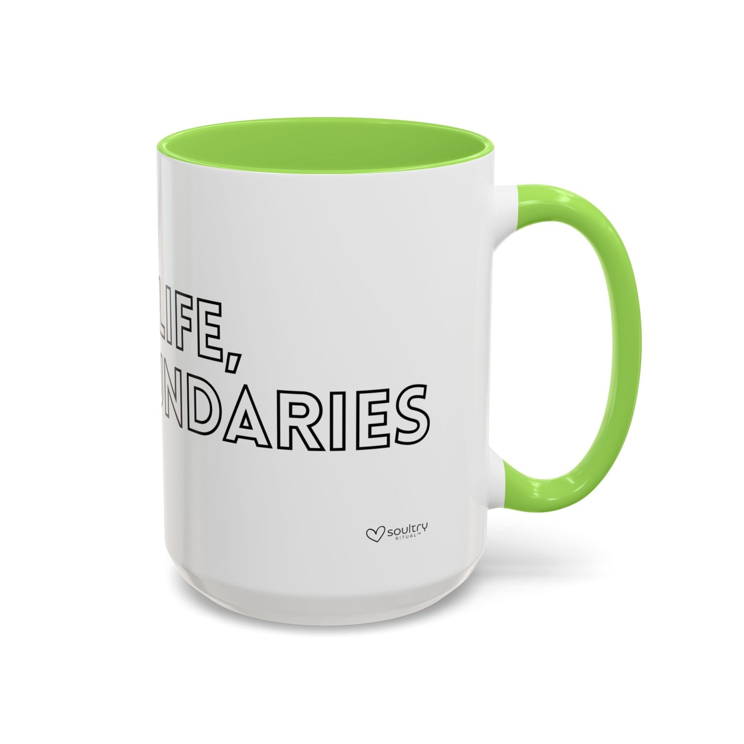 Colorful Boundary-Setting Mug - Soft Life, Hard Boundaries | Gift for Self-Care, Wellness, Motivation, Friendships, Inspirational Quotes