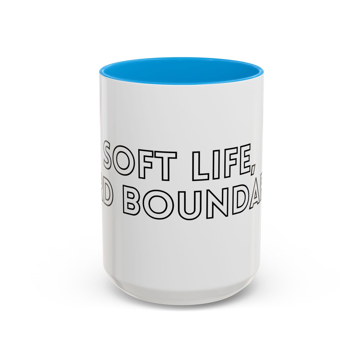 Colorful Boundary-Setting Mug - Soft Life, Hard Boundaries | Gift for Self-Care, Wellness, Motivation, Friendships, Inspirational Quotes
