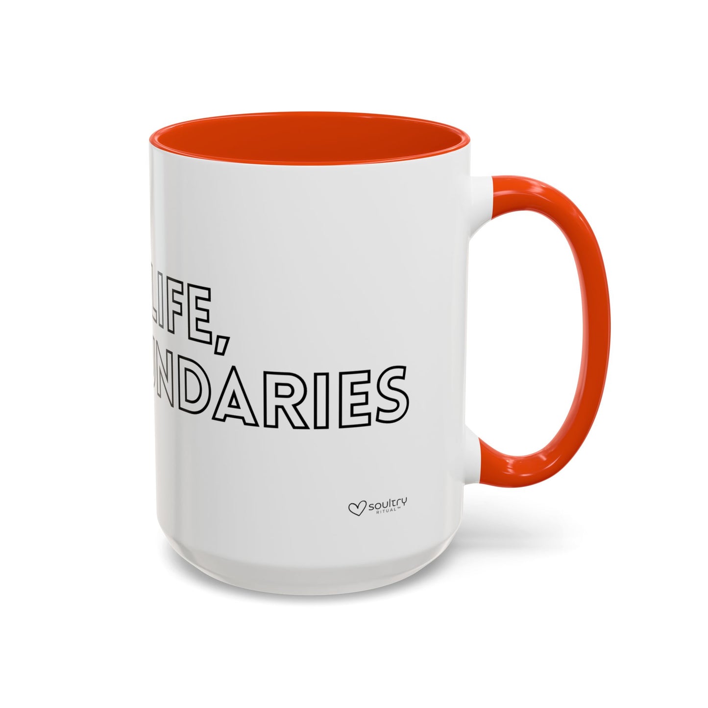 Colorful Boundary-Setting Mug - Soft Life, Hard Boundaries | Gift for Self-Care, Wellness, Motivation, Friendships, Inspirational Quotes