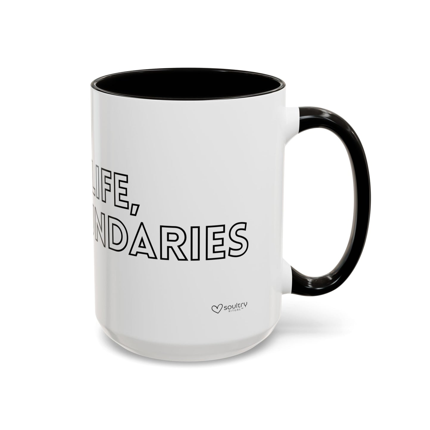 Colorful Boundary-Setting Mug - Soft Life, Hard Boundaries | Gift for Self-Care, Wellness, Motivation, Friendships, Inspirational Quotes
