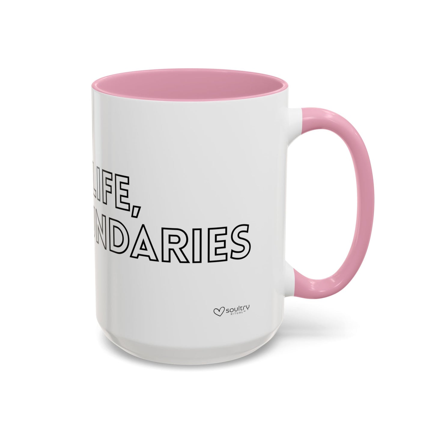 Colorful Boundary-Setting Mug - Soft Life, Hard Boundaries | Gift for Self-Care, Wellness, Motivation, Friendships, Inspirational Quotes