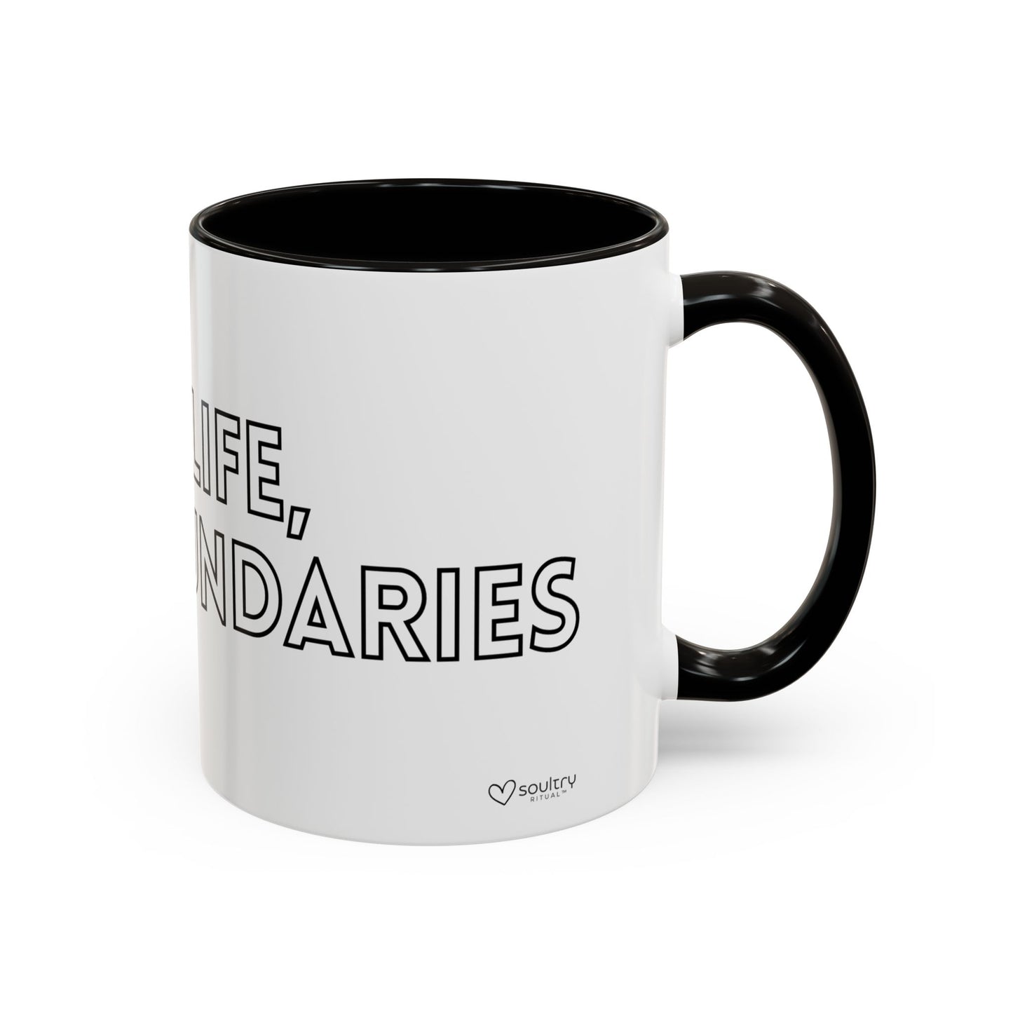 Colorful Boundary-Setting Mug - Soft Life, Hard Boundaries | Gift for Self-Care, Wellness, Motivation, Friendships, Inspirational Quotes