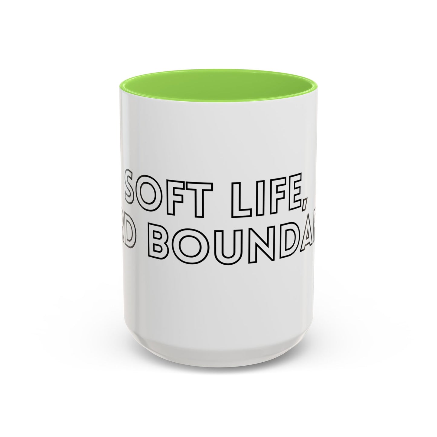 Colorful Boundary-Setting Mug - Soft Life, Hard Boundaries | Gift for Self-Care, Wellness, Motivation, Friendships, Inspirational Quotes