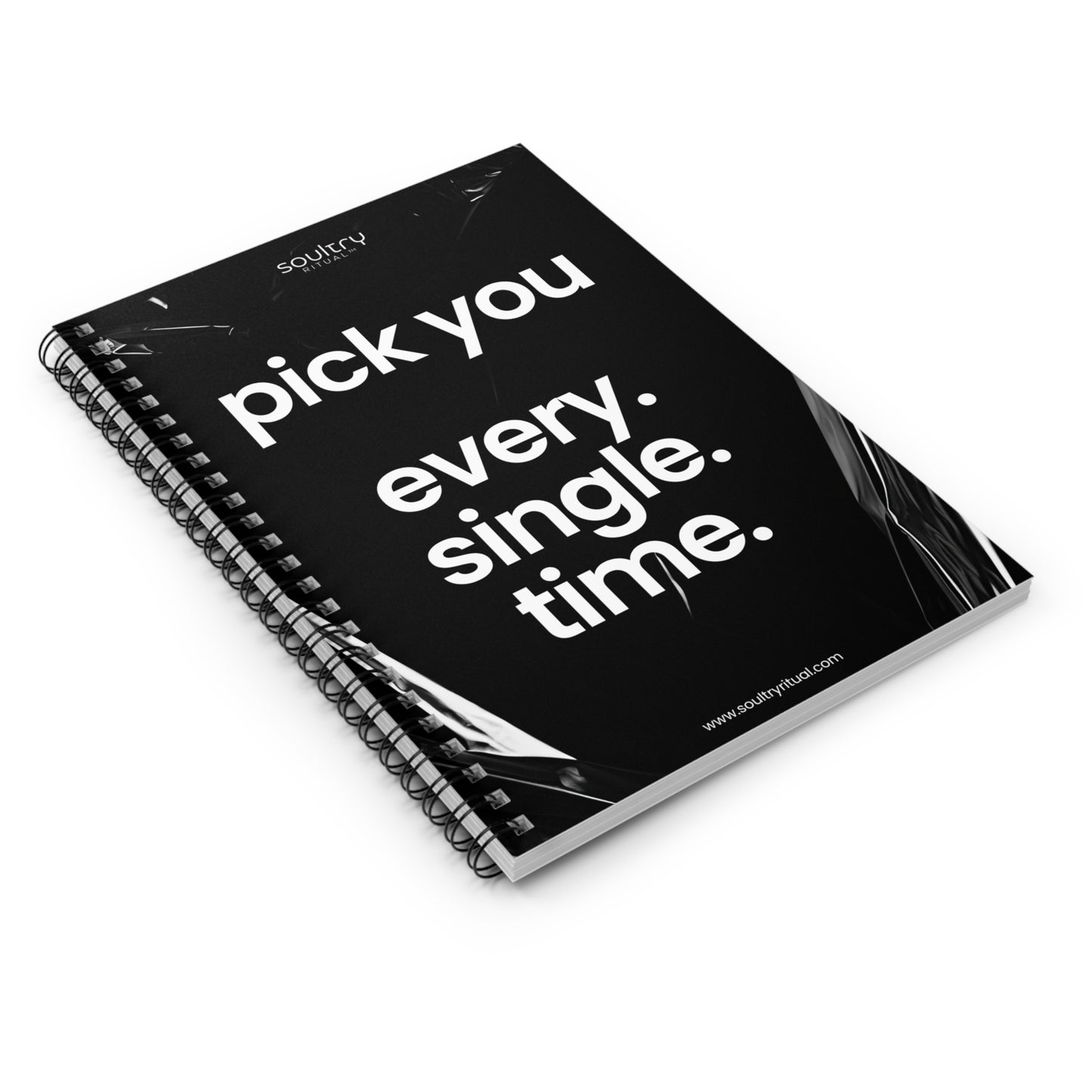 Inspirational Spiral Notebook - 'Pick You Every Single Time' - Journal, Gift for Students, Motivational, Black and White Design, [...]