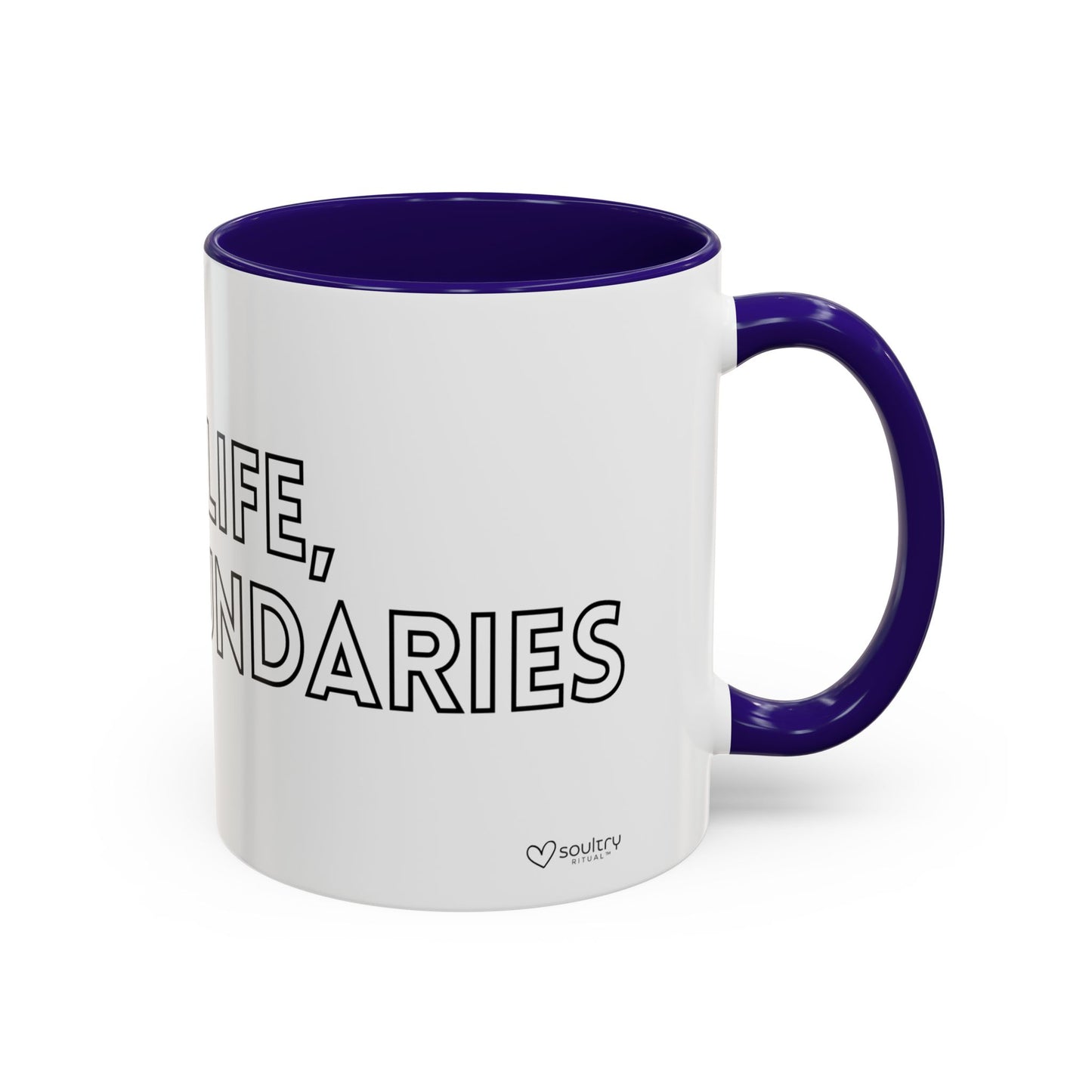 Colorful Boundary-Setting Mug - Soft Life, Hard Boundaries | Gift for Self-Care, Wellness, Motivation, Friendships, Inspirational Quotes
