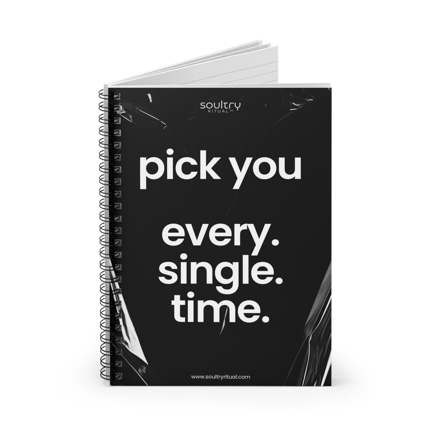 Inspirational Spiral Notebook - 'Pick You Every Single Time' - Journal, Gift for Students, Motivational, Black and White Design, [...]