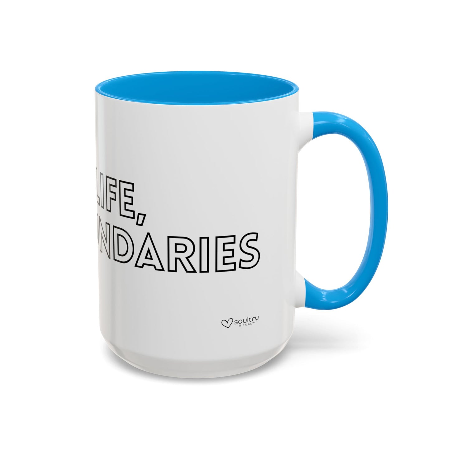 Colorful Boundary-Setting Mug - Soft Life, Hard Boundaries | Gift for Self-Care, Wellness, Motivation, Friendships, Inspirational Quotes