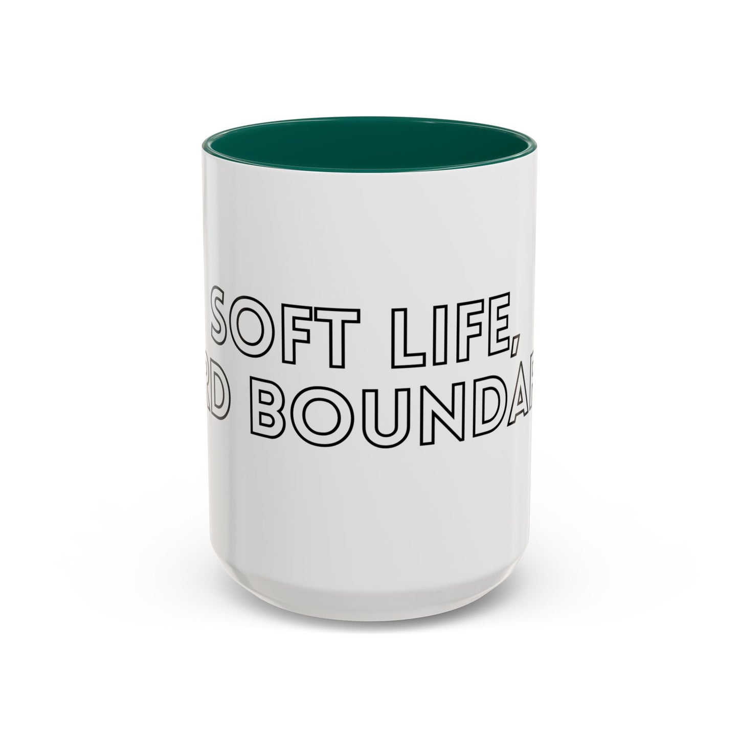 Colorful Boundary-Setting Mug - Soft Life, Hard Boundaries | Gift for Self-Care, Wellness, Motivation, Friendships, Inspirational Quotes