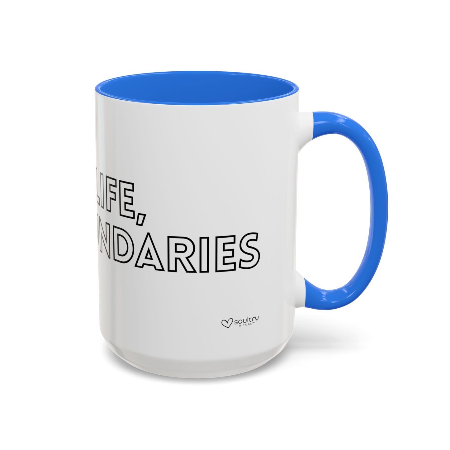 Colorful Boundary-Setting Mug - Soft Life, Hard Boundaries | Gift for Self-Care, Wellness, Motivation, Friendships, Inspirational Quotes