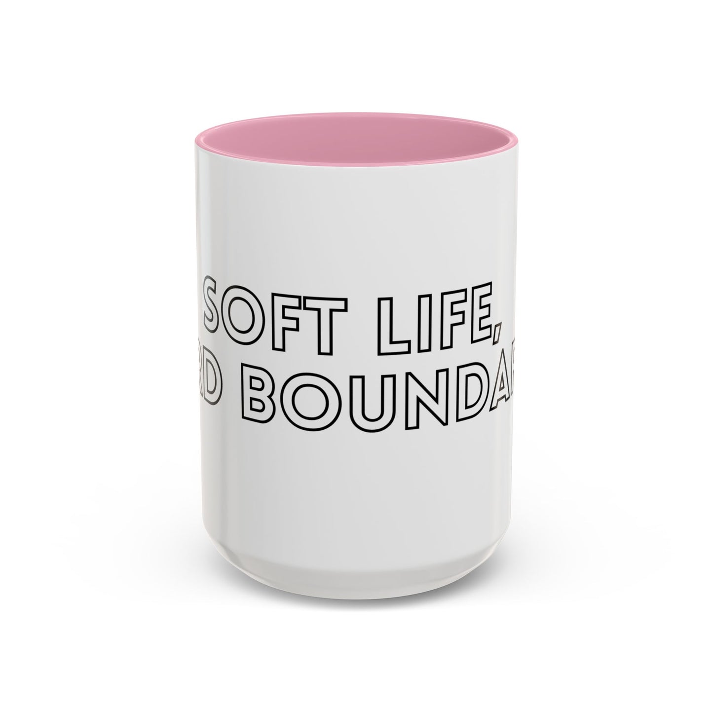 Colorful Boundary-Setting Mug - Soft Life, Hard Boundaries | Gift for Self-Care, Wellness, Motivation, Friendships, Inspirational Quotes