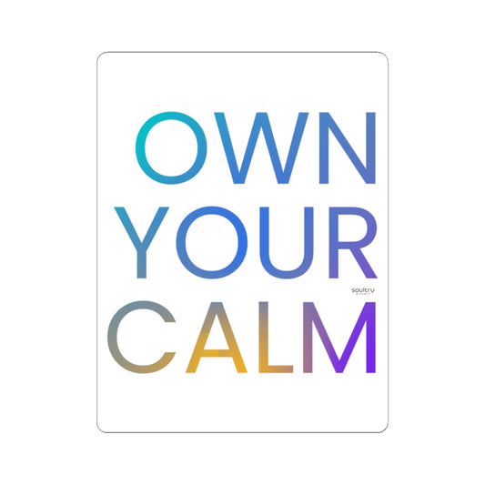 Chic Motivational Kiss-Cut Stickers - Own Your Calm, Stress Relief Decor, Laptop, Journal, Gift Idea, Relaxation Vibe