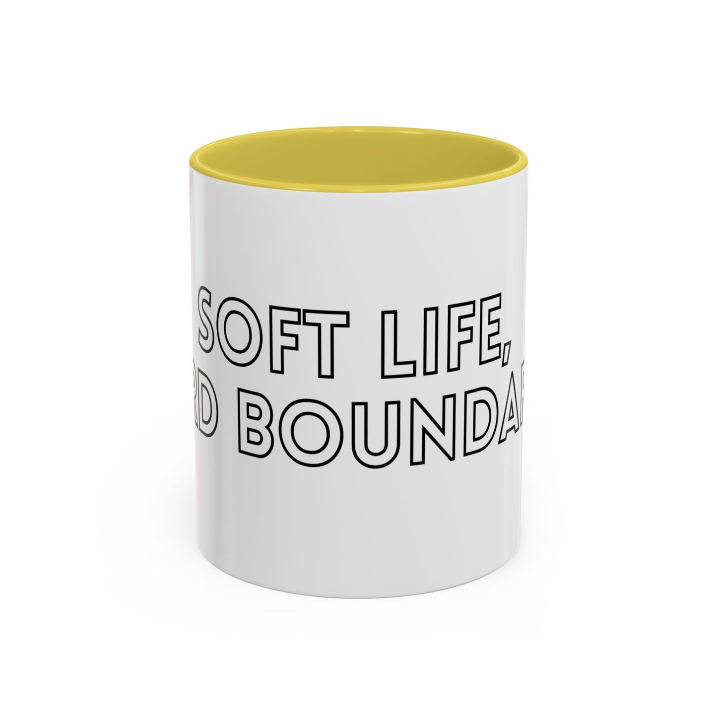 Colorful Boundary-Setting Mug - Soft Life, Hard Boundaries | Gift for Self-Care, Wellness, Motivation, Friendships, Inspirational Quotes