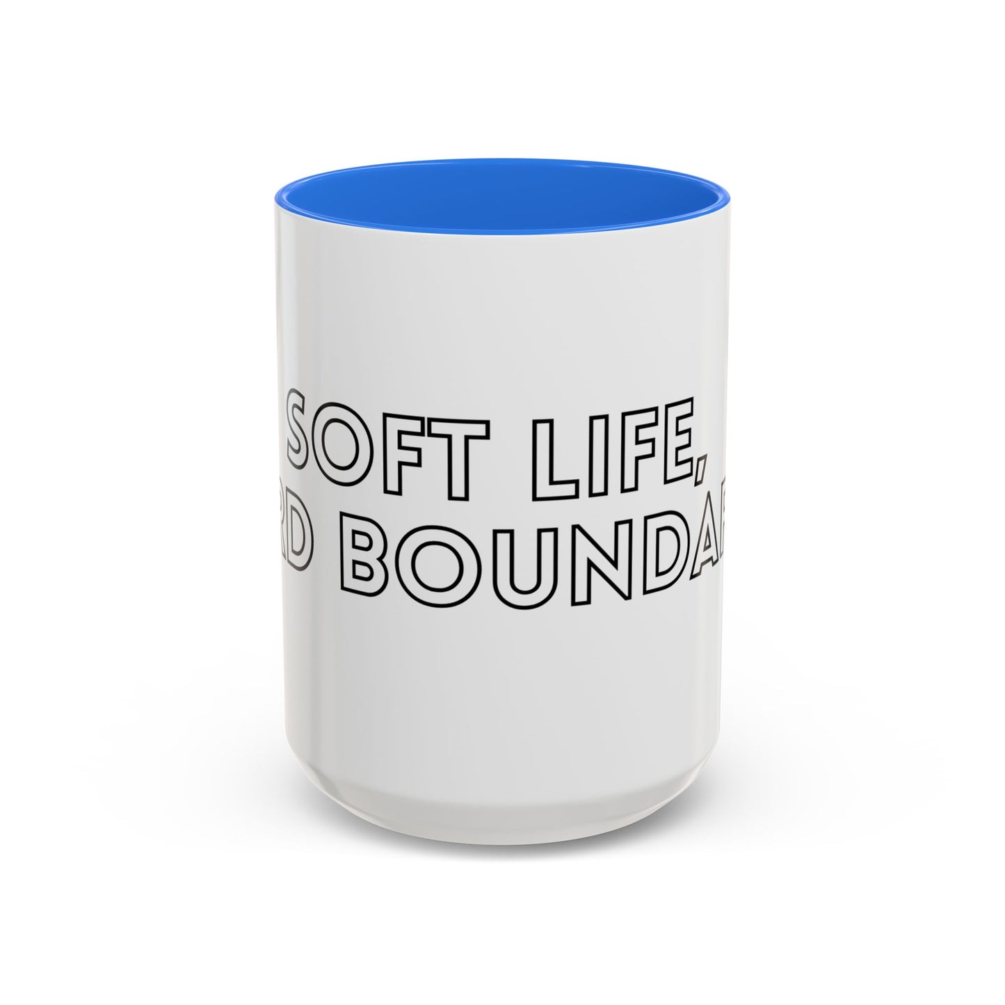 Colorful Boundary-Setting Mug - Soft Life, Hard Boundaries | Gift for Self-Care, Wellness, Motivation, Friendships, Inspirational Quotes