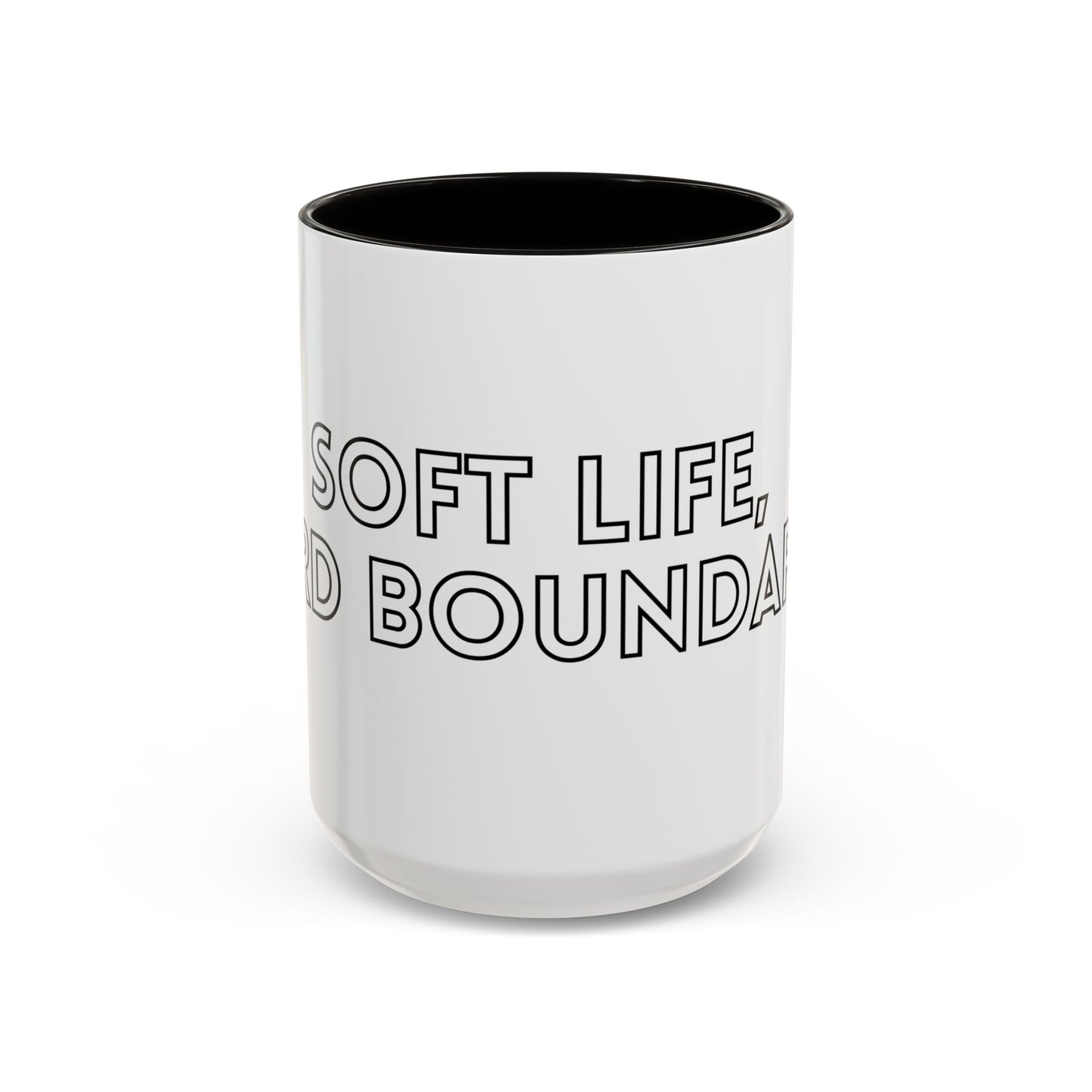 Colorful Boundary-Setting Mug - Soft Life, Hard Boundaries | Gift for Self-Care, Wellness, Motivation, Friendships, Inspirational Quotes