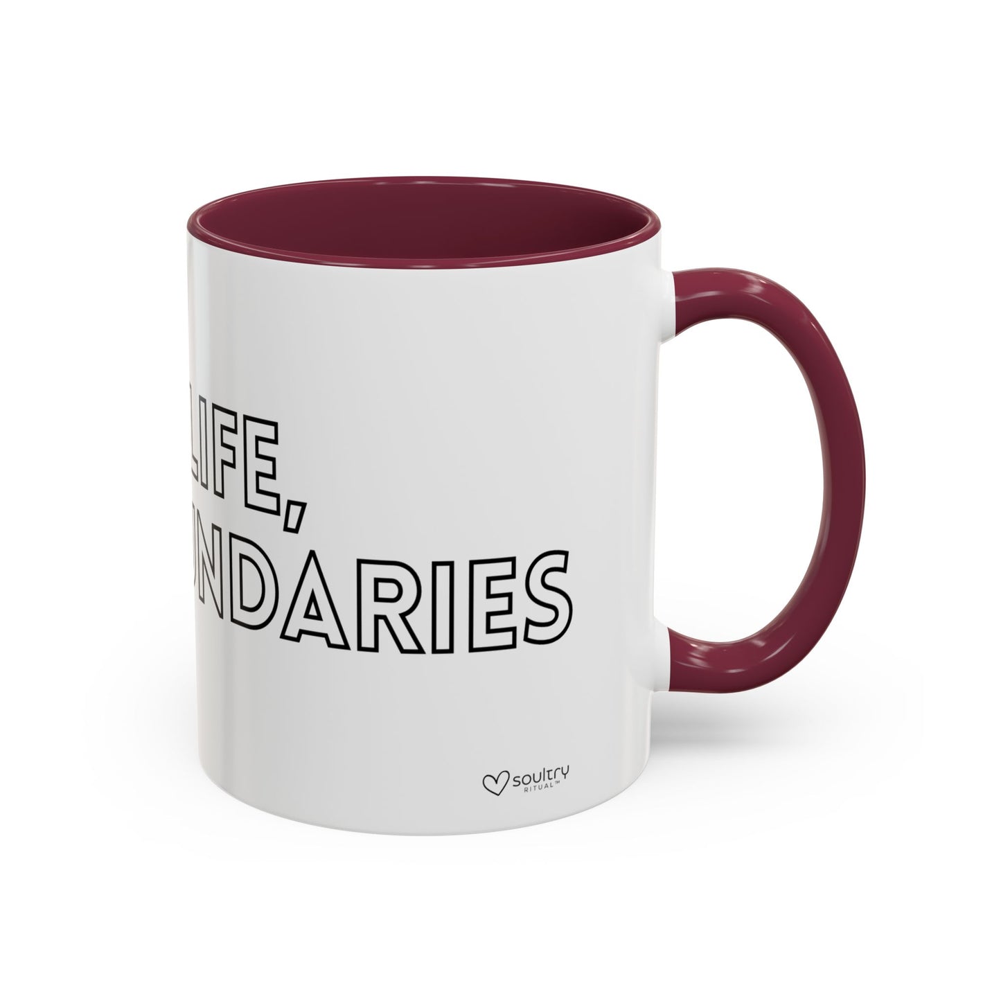 Colorful Boundary-Setting Mug - Soft Life, Hard Boundaries | Gift for Self-Care, Wellness, Motivation, Friendships, Inspirational Quotes