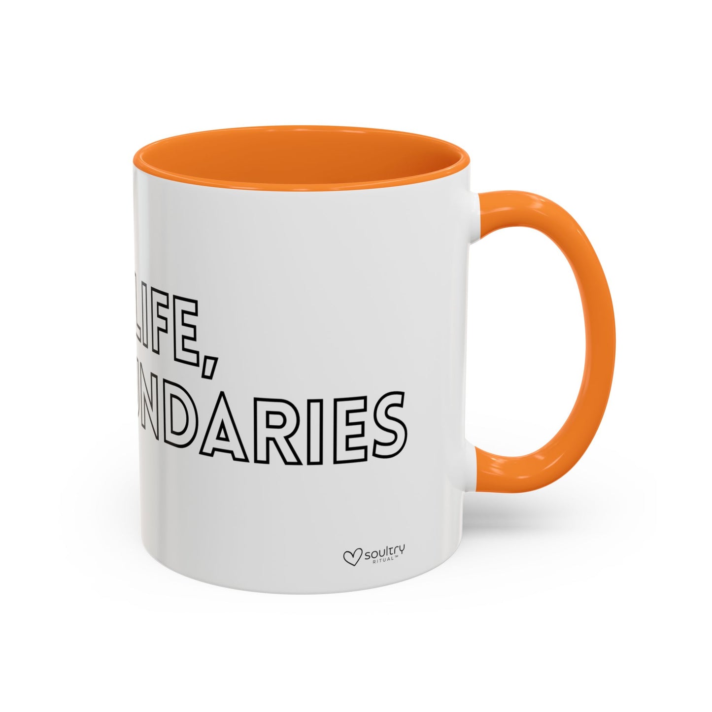 Colorful Boundary-Setting Mug - Soft Life, Hard Boundaries | Gift for Self-Care, Wellness, Motivation, Friendships, Inspirational Quotes