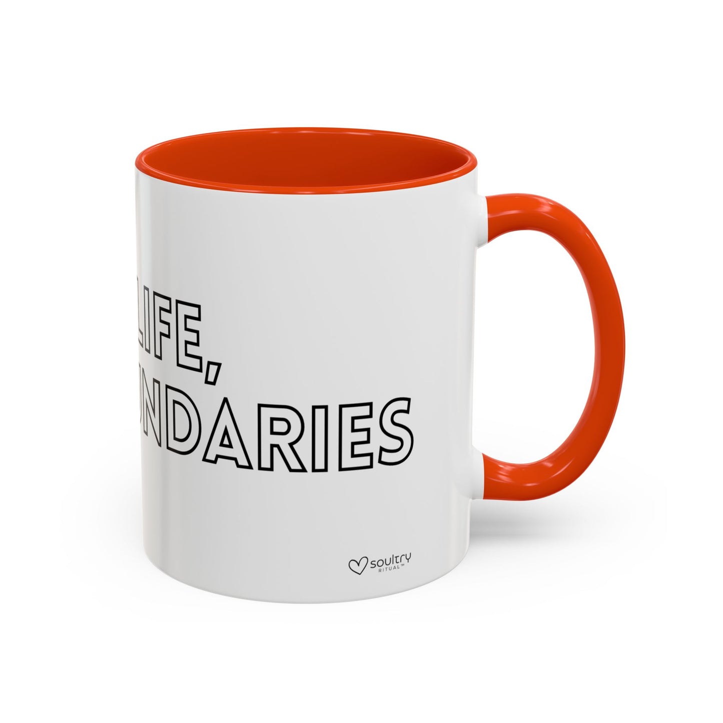 Colorful Boundary-Setting Mug - Soft Life, Hard Boundaries | Gift for Self-Care, Wellness, Motivation, Friendships, Inspirational Quotes