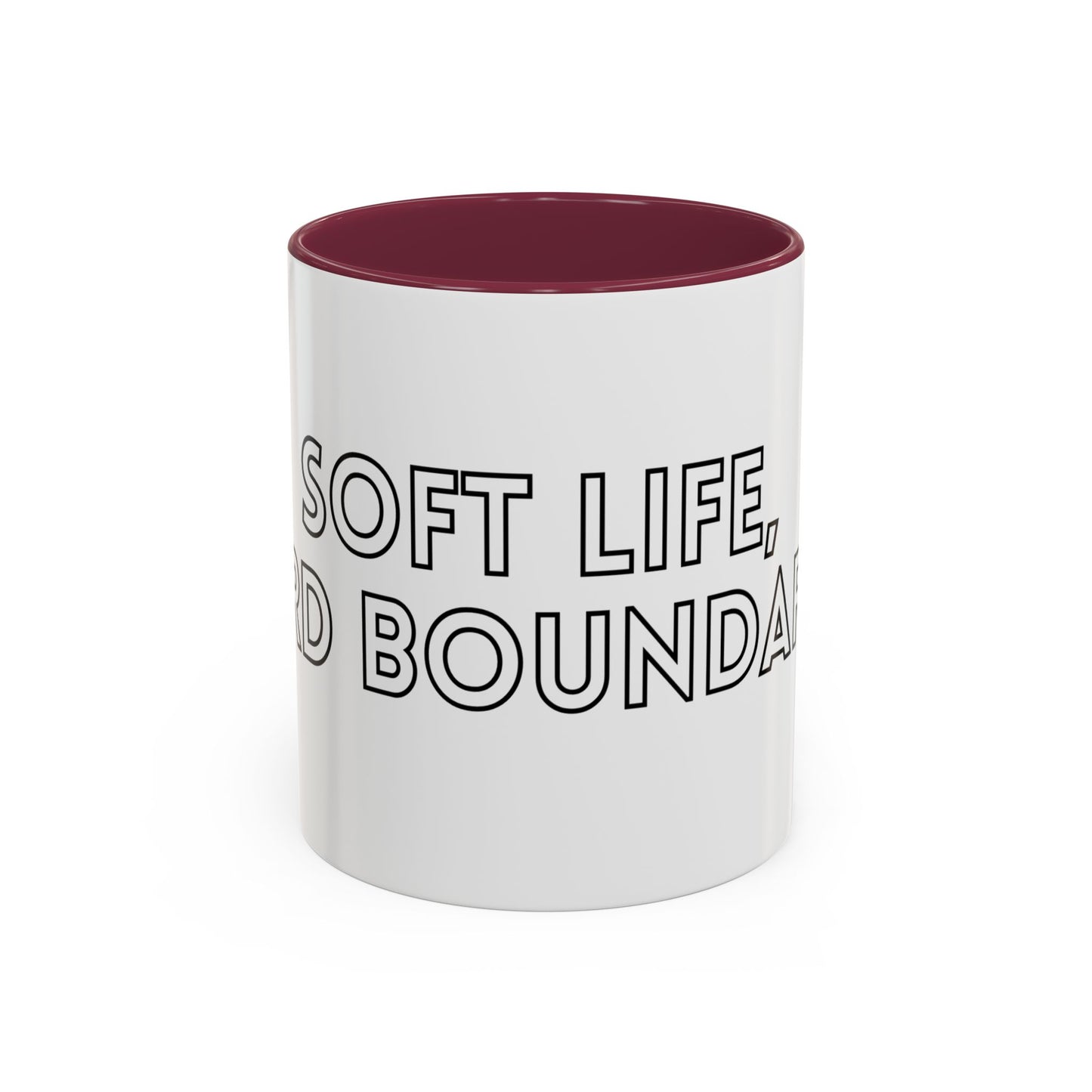 Colorful Boundary-Setting Mug - Soft Life, Hard Boundaries | Gift for Self-Care, Wellness, Motivation, Friendships, Inspirational Quotes