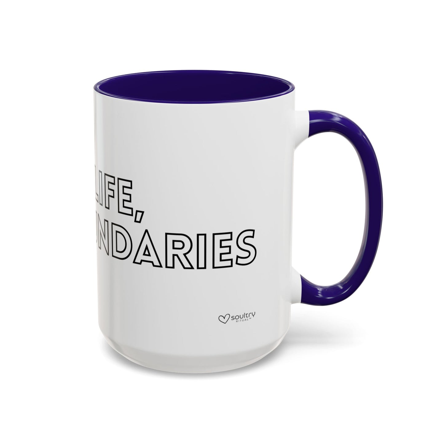 Colorful Boundary-Setting Mug - Soft Life, Hard Boundaries | Gift for Self-Care, Wellness, Motivation, Friendships, Inspirational Quotes
