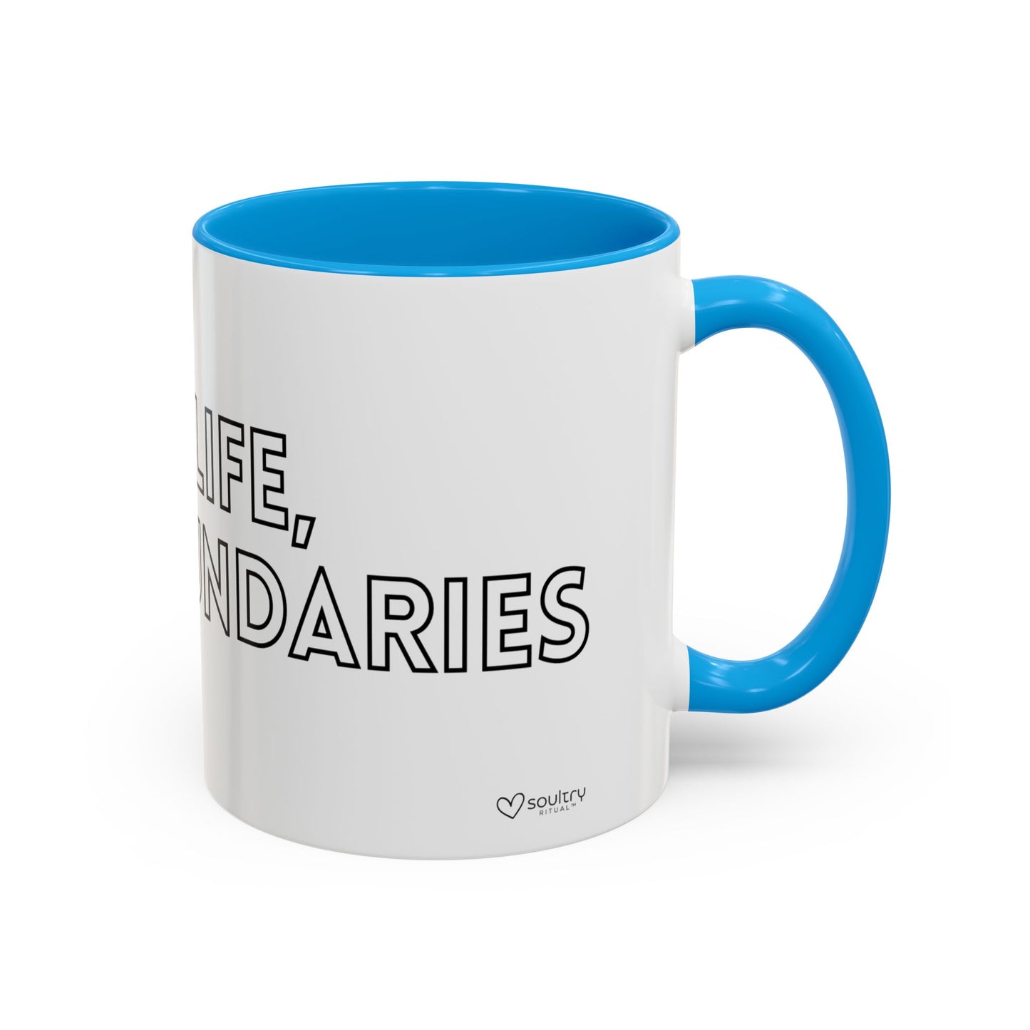 Colorful Boundary-Setting Mug - Soft Life, Hard Boundaries | Gift for Self-Care, Wellness, Motivation, Friendships, Inspirational Quotes